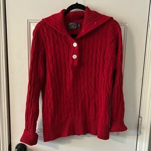 American Living Red Shawl Neck Sweater with Warm Knit